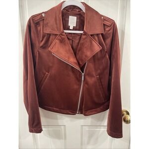 Lauren Conrad Womens Size S Burgundy Jacket (11729 gccr) Fall Winter Velvet